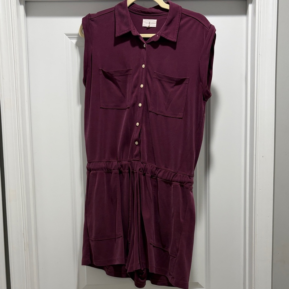Lou & Grey Burgundy Sleeveless Romper
